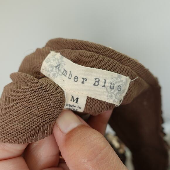 Amber Blue Gold Metallic Sequin Cocktail Party Bodycon Mini Dress Size Medium - Picture 9 of 9